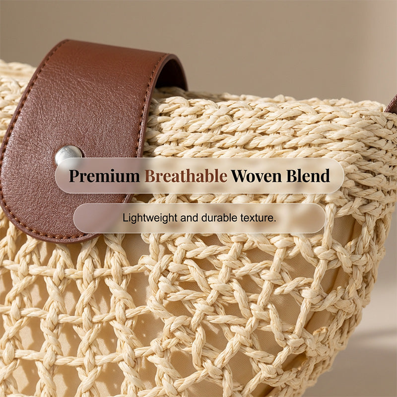 👜 ✨ ¡OFERTA POR TIEMPO LIMITADO 50% DE DESCUENTO! Bolso Crossbody Tejido Boho – Beige/Camel, Ligero y Espacioso 🏖️
