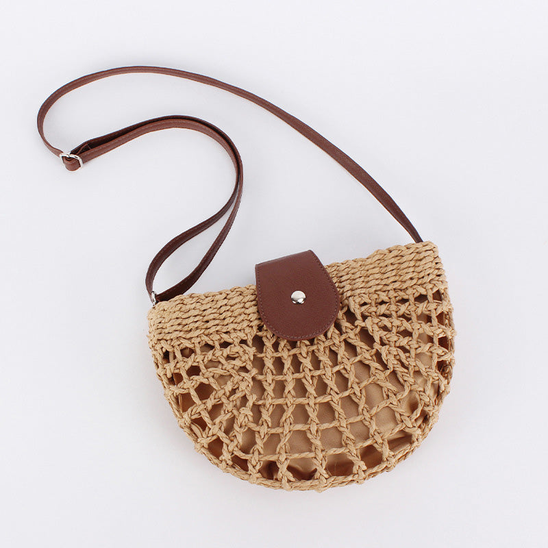 👜 ✨ ¡OFERTA POR TIEMPO LIMITADO 50% DE DESCUENTO! Bolso Crossbody Tejido Boho – Beige/Camel, Ligero y Espacioso 🏖️