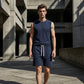 Set de camiseta de tirantes y pantalones cortos deportivos casuales para hombre