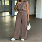 Conjunto de salón de dos piezas para mujeres con pantalones de cordón