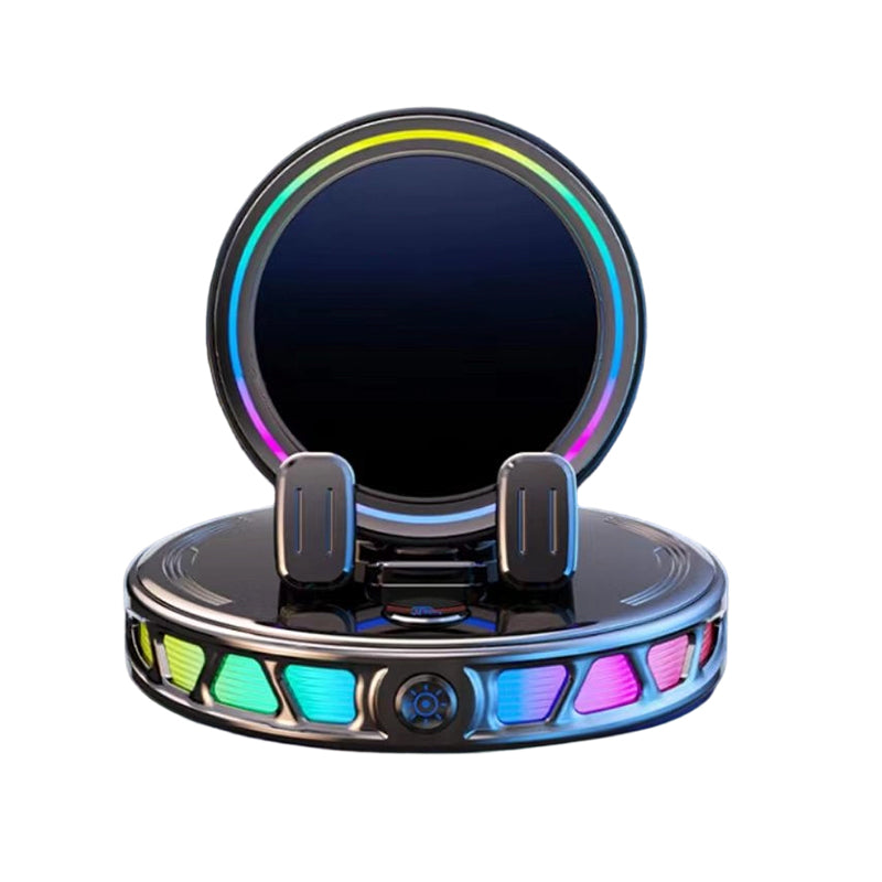 📱 Soporte RGB para el móvil en el coche ✅ Fijación automática y carga inalámbrica | Conduce con seguridad con una sola mano 🚗