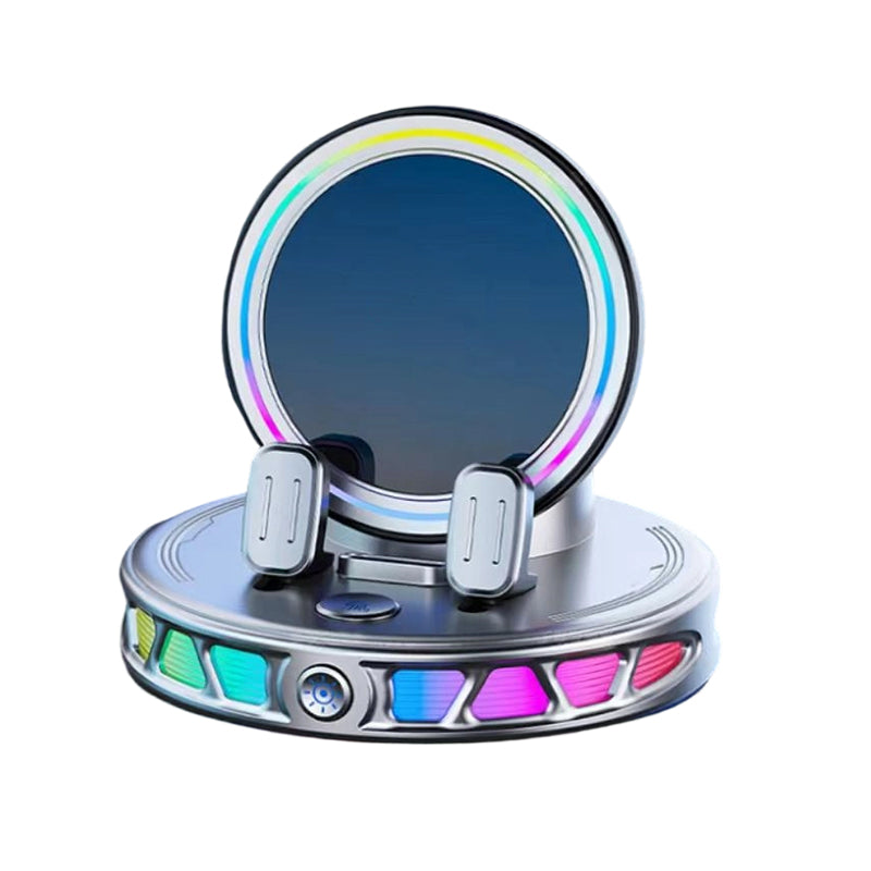 📱 Soporte RGB para el móvil en el coche ✅ Fijación automática y carga inalámbrica | Conduce con seguridad con una sola mano 🚗