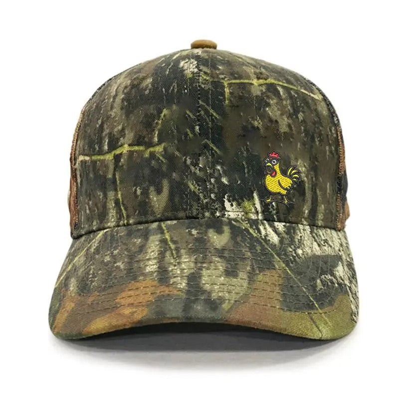 Gorra snapback bordada con un pollo gracioso