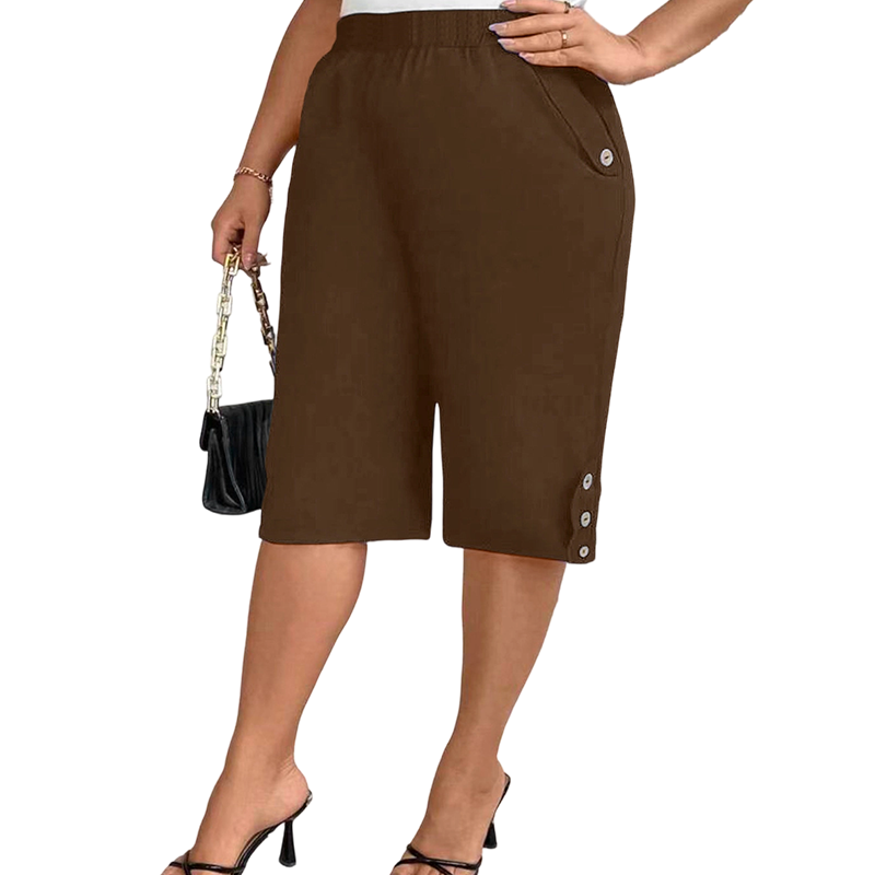 👖Pantalones capri de cintura elástica, casuales y cómodos para mujer, recién llegados❣️