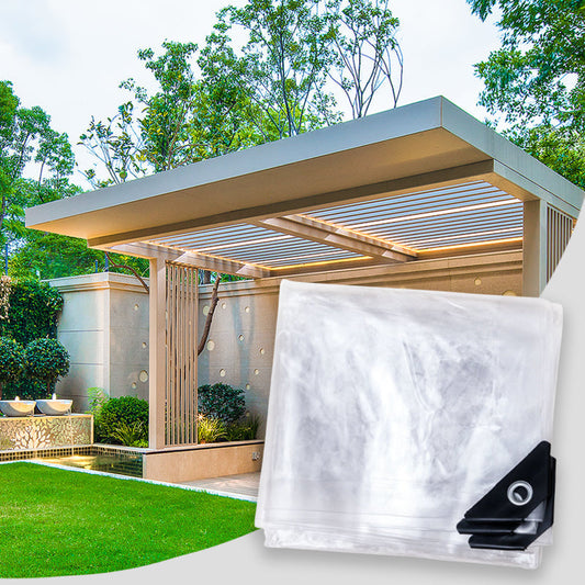 Lona Transparente de Uso Rudo 14 Mil, Impermeable y Reforzada