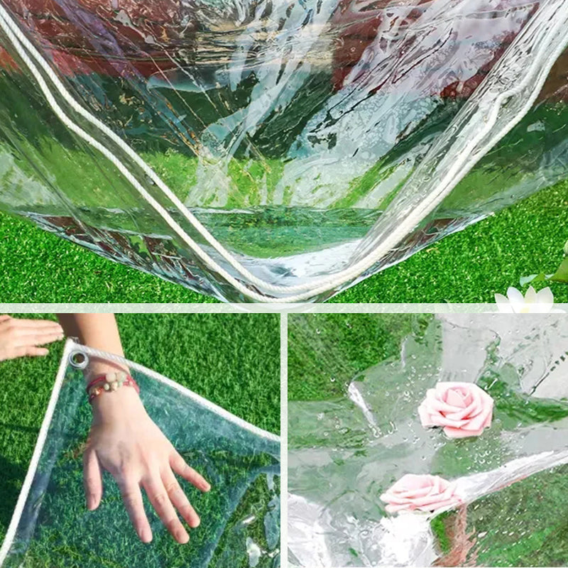 Lona Transparente de Uso Rudo 14 Mil, Impermeable y Reforzada