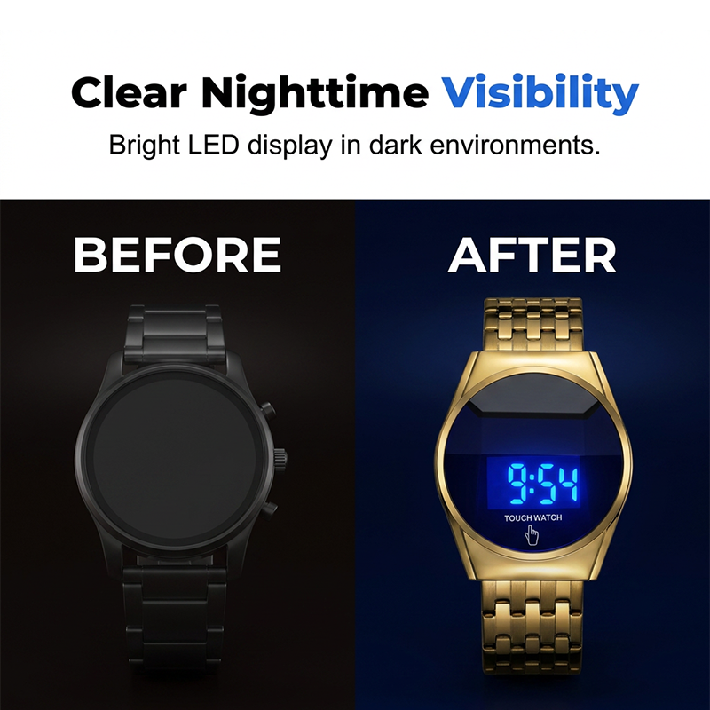 Reloj Digital Moderno con Pantalla Táctil LED para Hombre