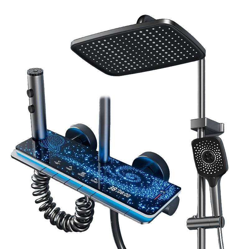 ⏳🔥¡50% DE DESCUENTO POR TIEMPO LIMITADO! ⏰ Sistema de Ducha con Pantalla Digital 💧🌙 – Luz LED Cielo Estrellado, Estante Integrado, 4 Modos y Cuerpo de Aleación ✨🚿