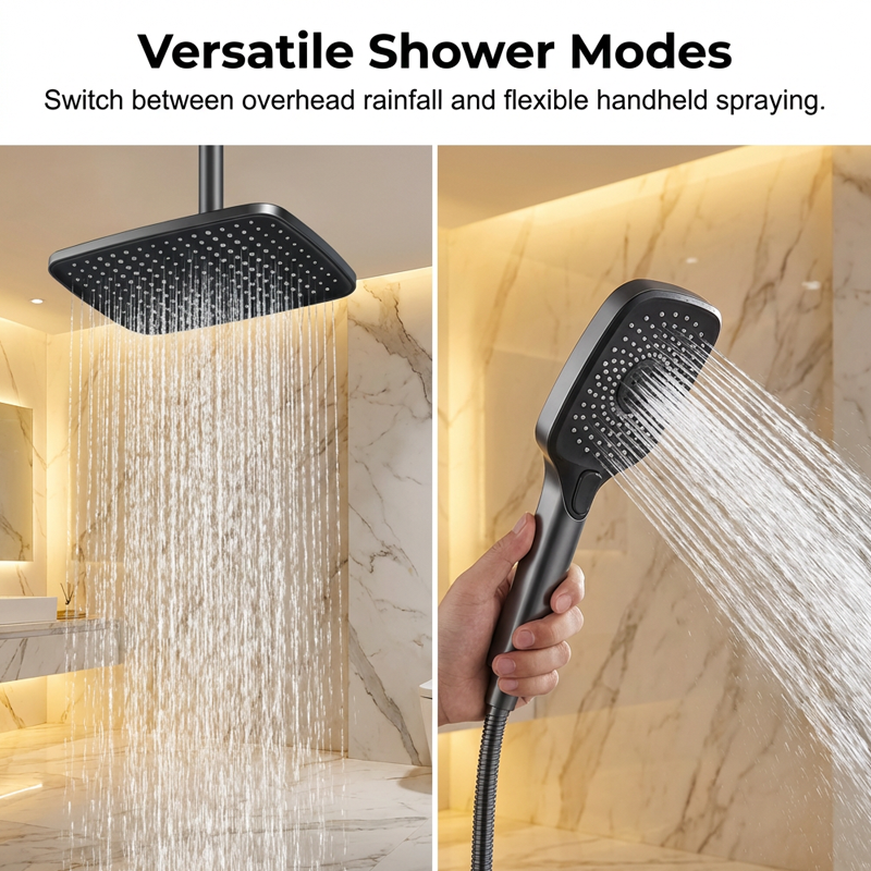 ⏳🔥¡50% DE DESCUENTO POR TIEMPO LIMITADO! ⏰ Sistema de Ducha con Pantalla Digital 💧🌙 – Luz LED Cielo Estrellado, Estante Integrado, 4 Modos y Cuerpo de Aleación ✨🚿