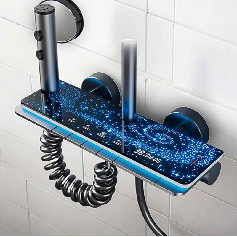 ⏳🔥¡50% DE DESCUENTO POR TIEMPO LIMITADO! ⏰ Sistema de Ducha con Pantalla Digital 💧🌙 – Luz LED Cielo Estrellado, Estante Integrado, 4 Modos y Cuerpo de Aleación ✨🚿