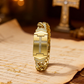 Regalo del Día de la Madre Summervibes, Reloj con Cristales Brillantes y Cruz, Esfera Rectangular Geométrica, Pulsera de Metal Premium, Perfecto para la Elegancia Diaria y Regalos