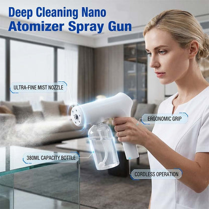 🦠 ¡50% DE DESCUENTO AHORA! 🚫 Atomizador Nano Inalámbrico – Desinfección sin Contacto, Luz Azul – Para Hogar, Oficina y Auto 🏠