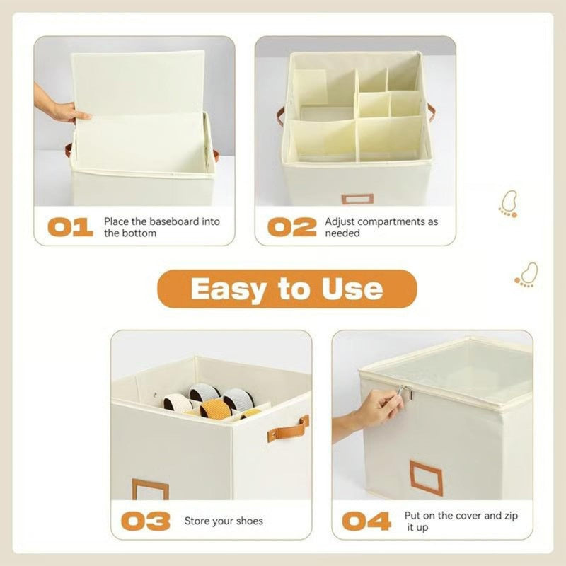 👟 ¡50% de descuento AHORA! 📦 Organizador plegable de zapatos para ahorrar espacio – Gran capacidad y tapa transparente – Caja de almacenamiento a prueba de polvo para zapatillas ✨