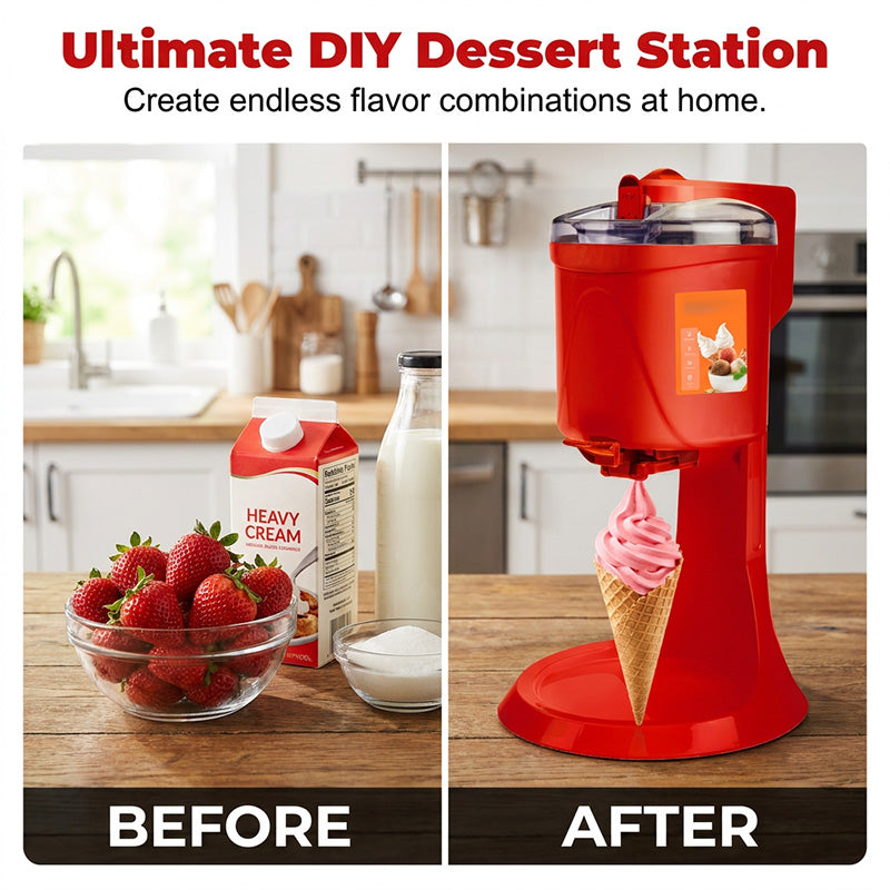 🥳2026 HOT SALE🍦🕹️ 50% OFF! Automatic Ice Cream Machine – 15‑min quick churn, 1.0L capacity. One‑touch dispensing. Homemade soft serve! 🍨✨