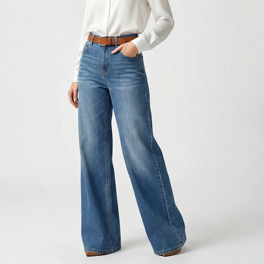 👖 ¡TIEMPO LIMITADO 50% DE DESCUENTO! ✨ Vaqueros de pierna ancha de talle alto para mujer – Vaqueros, S-2XL, Estilo 🍁 Atemporal