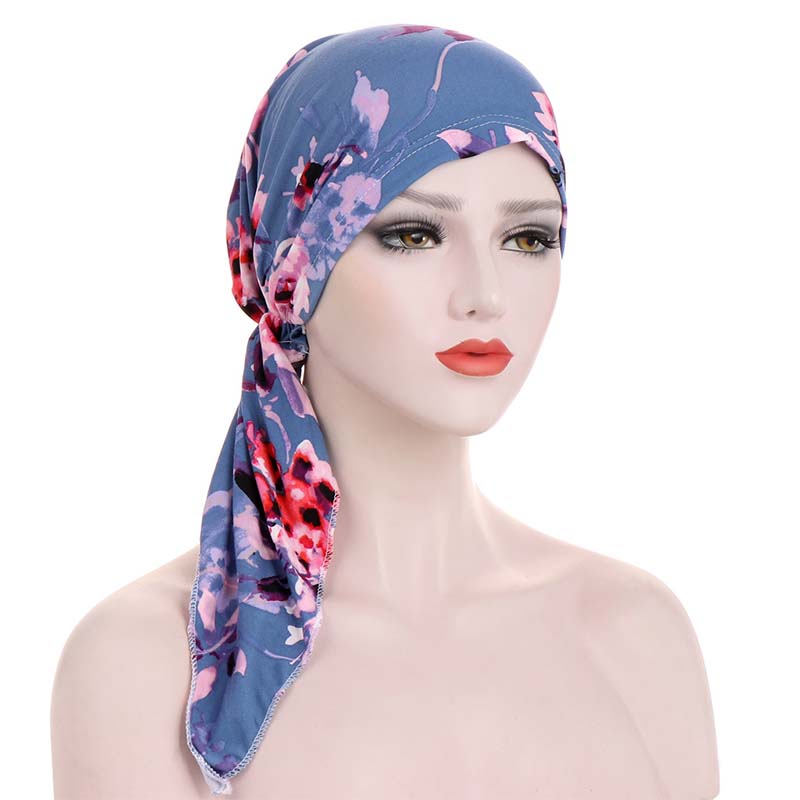👒 ¡TIEMPO LIMITADO 50% DE DESCUENTO! ✨ Turbante de cabeza preatado con estampado floral de mujer – Suave, elástico, versátil 🌸
