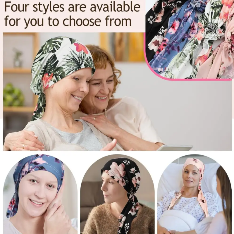 👒 ¡TIEMPO LIMITADO 50% DE DESCUENTO! ✨ Turbante de cabeza preatado con estampado floral de mujer – Suave, elástico, versátil 🌸