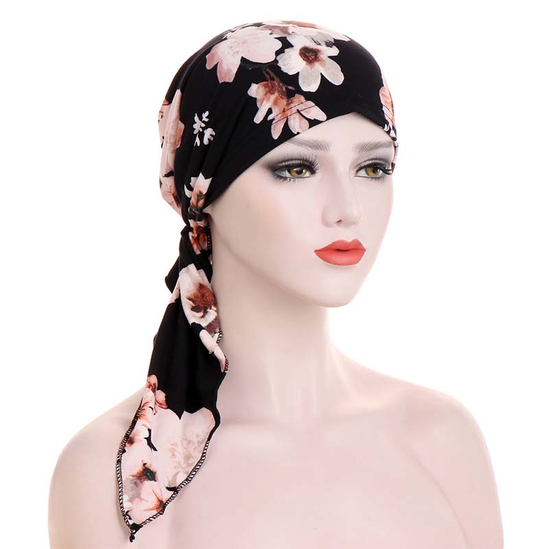👒 ¡TIEMPO LIMITADO 50% DE DESCUENTO! ✨ Turbante de cabeza preatado con estampado floral de mujer – Suave, elástico, versátil 🌸