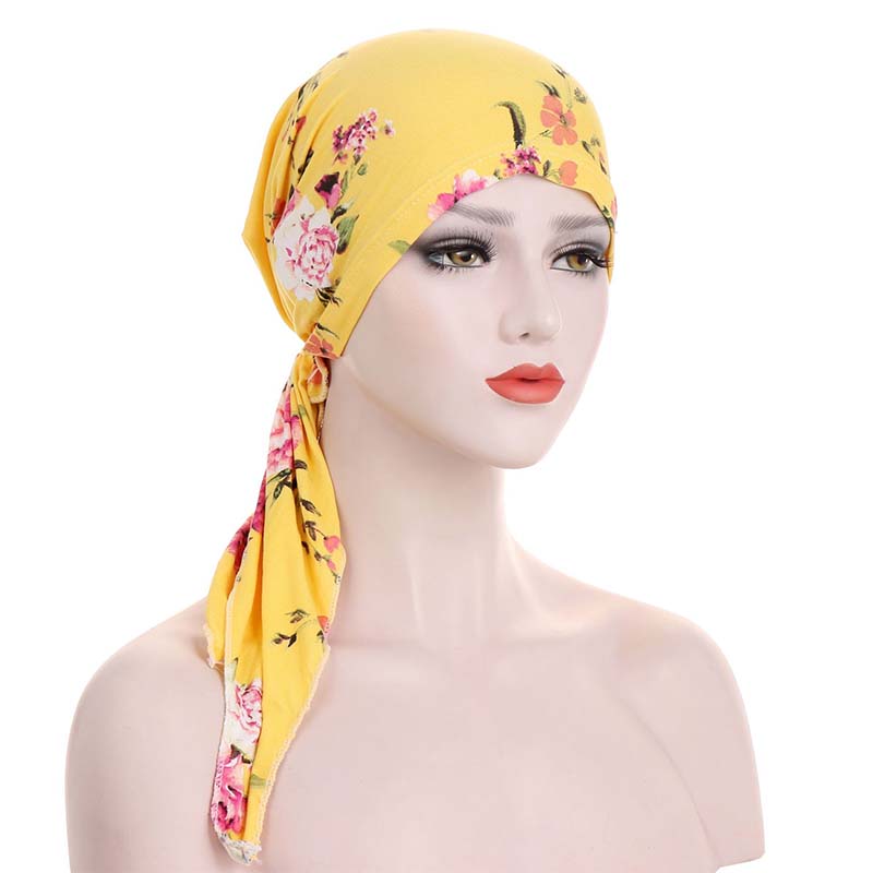 👒 ¡TIEMPO LIMITADO 50% DE DESCUENTO! ✨ Turbante de cabeza preatado con estampado floral de mujer – Suave, elástico, versátil 🌸
