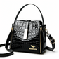 👜 ¡50% DE DESCUENTO POR TIEMPO LIMITADO! ✨ Bolso de Mujer con Patrón Cocodrilo Brillante – Estructurado, Herrajes Dorados, Espacioso y Elegante 💼