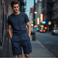 Pantalones cortos de carga de secado rápido para hombre con bolsillos