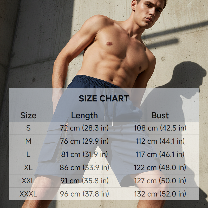 Pantalones cortos de carga de secado rápido para hombre con bolsillos