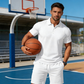 Conjunto de dos piezas para hombre: polo y pantalón corto, ideal para el verano