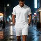 Conjunto de dos piezas para hombre: polo y pantalón corto, ideal para el verano