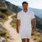 Conjunto de dos piezas para hombre: polo y pantalón corto, ideal para el verano