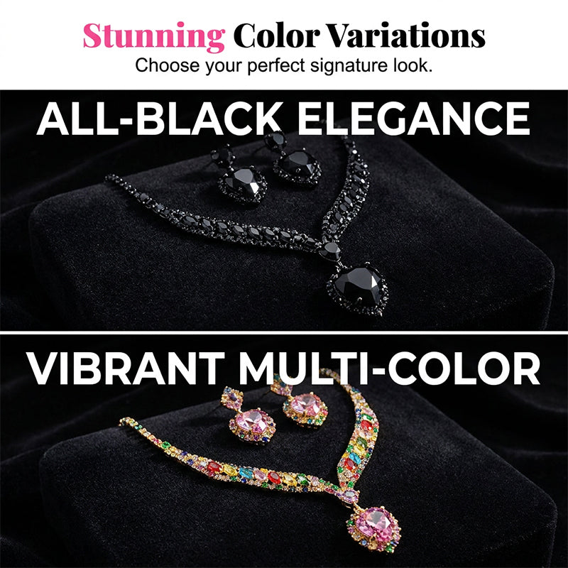 📢📢50% DE DESCUENTO!! ⏰Conjunto de Collar y Aretes con Corazón Brillante