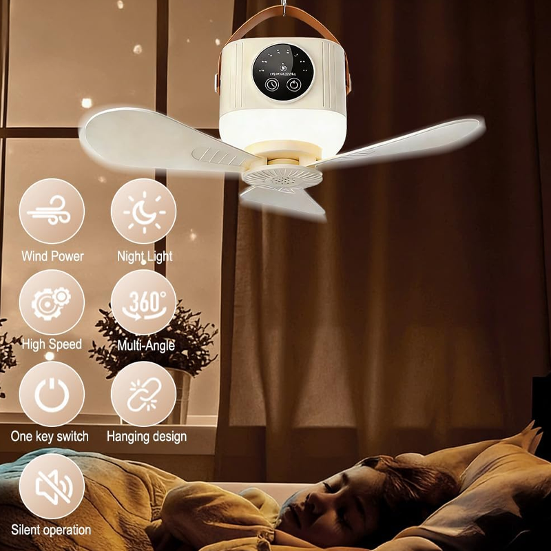⏰ ¡Oferta por tiempo limitado: 52% DE DESCUENTO en ventilador de techo recargable con LED! 🌬️✨