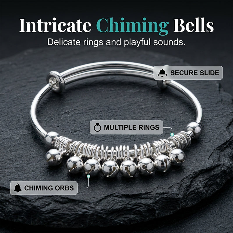 🏆¡ÚBTIMO DÍA DE OFERTA 50% DESCUENTO!🔥 Pulsera Ajustable con Cascabeles y Dijes en Plata