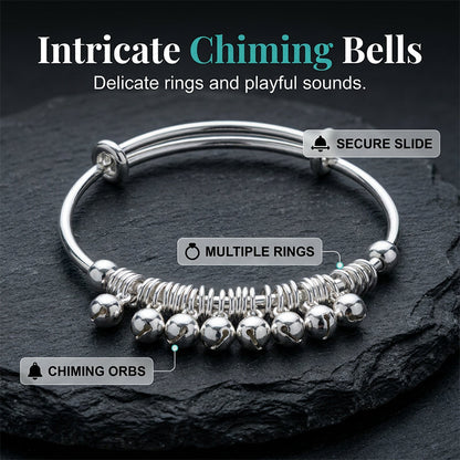 🏆¡ÚBTIMO DÍA DE OFERTA 50% DESCUENTO!🔥 Pulsera Ajustable con Cascabeles y Dijes en Plata