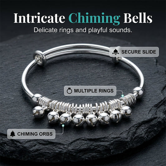 🏆¡ÚBTIMO DÍA DE OFERTA 50% DESCUENTO!🔥 Pulsera Ajustable con Cascabeles y Dijes en Plata