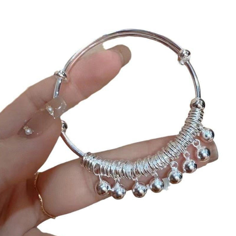 🏆¡ÚBTIMO DÍA DE OFERTA 50% DESCUENTO!🔥 Pulsera Ajustable con Cascabeles y Dijes en Plata