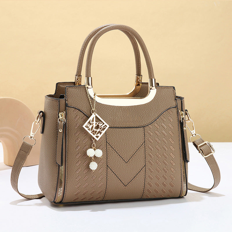 👜 ¡50 % DE DESCUENTO POR TIEMPO LIMITADO! ✨ Bolso de mano para mujer con asa superior: costuras en V, herrajes dorados y múltiples compartimentos 🌸