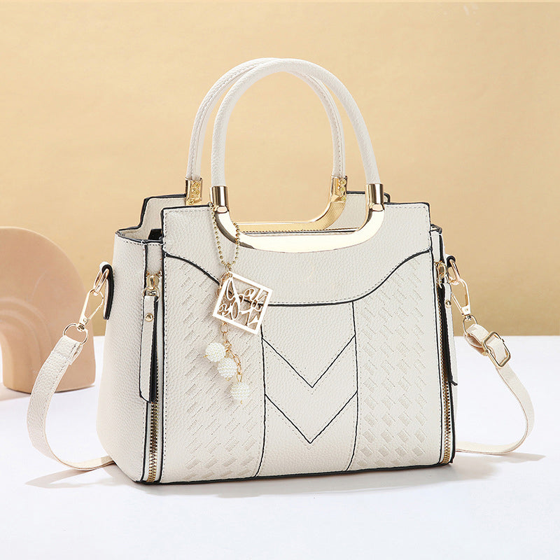 👜 ¡50 % DE DESCUENTO POR TIEMPO LIMITADO! ✨ Bolso de mano para mujer con asa superior: costuras en V, herrajes dorados y múltiples compartimentos 🌸