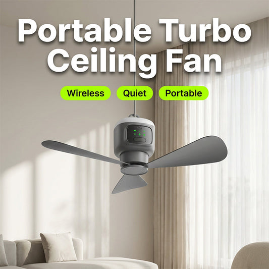 ¡AHORA 50% DTO! 🌀 💡 Ventilador Colgante Recargable con Luz – Inalámbrico, práctico y perfecto para el hogar, camping y viajes 🏠 ⛺ ✨