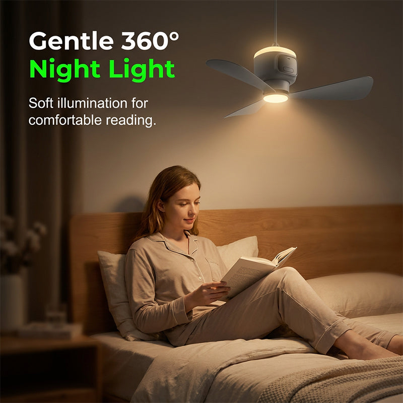 NOW 50% OFF！🌀 💡 Rechargeable Hanging Fan with Light – Cordless, practical & perfect for home, camping and travel 🏠 ⛺ ✨