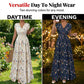 Vestido largo de cintura smock con escote en V y flores de mujer