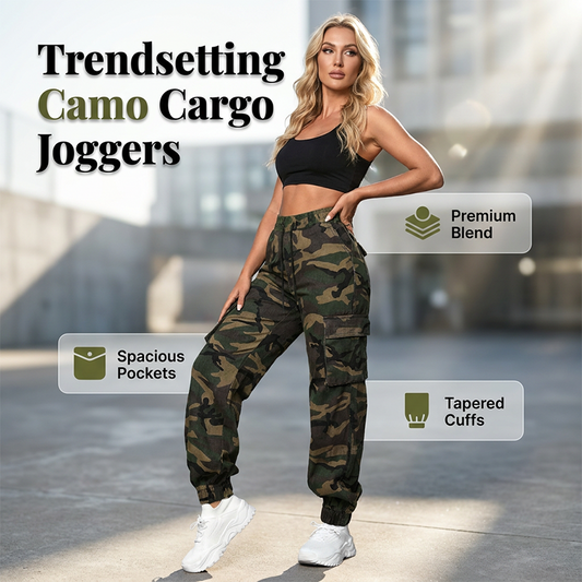 Pantalones Jogger Cargo de Camuflaje para Mujer