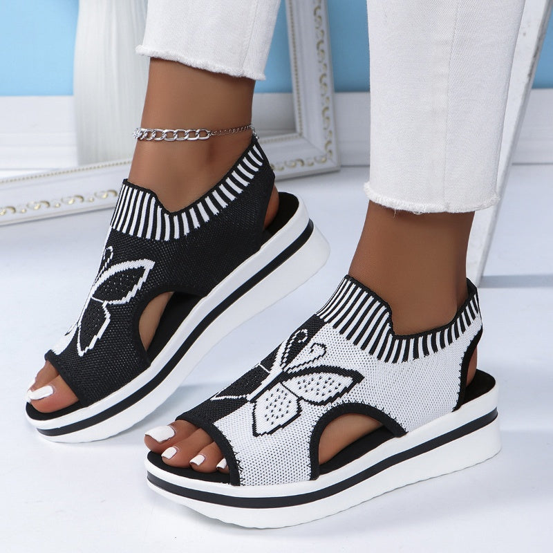 📢📢 ¡50% DTO!! ⏰ Sandalias de Plataforma con Punta Abierta para Mujer – Ligeras, Acolchadas y Perfectas para Días Soleados y Vacaciones 🌴✨