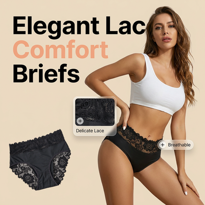🎉 LIMITED TIME 50% OFF! 🩲 Lace Comfort Briefs – Invisible Elegance Underneath ✨