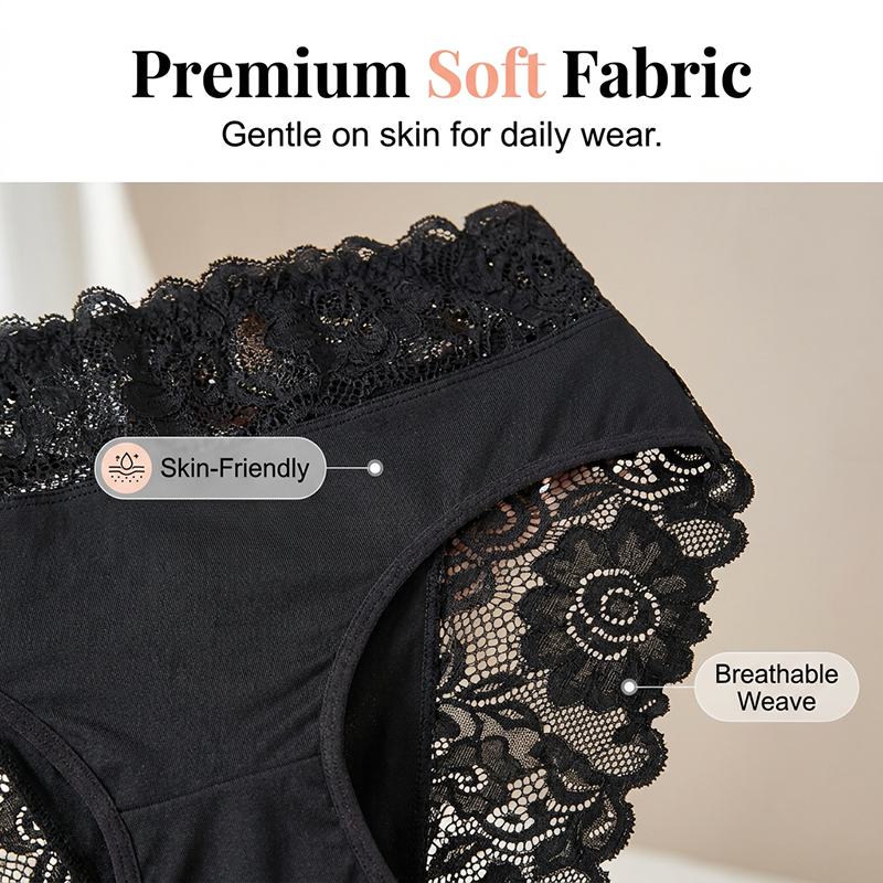 🎉 LIMITED TIME 50% OFF! 🩲 Lace Comfort Briefs – Invisible Elegance Underneath ✨