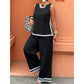 👚 ¡OFERTA LIMITADA 50% DE DESCUENTO! ✨ Conjunto de Top sin Mangas y Pantalón de Pierna Ancha para Mujer – Encaje, Fluido, 2 Piezas 🌸
