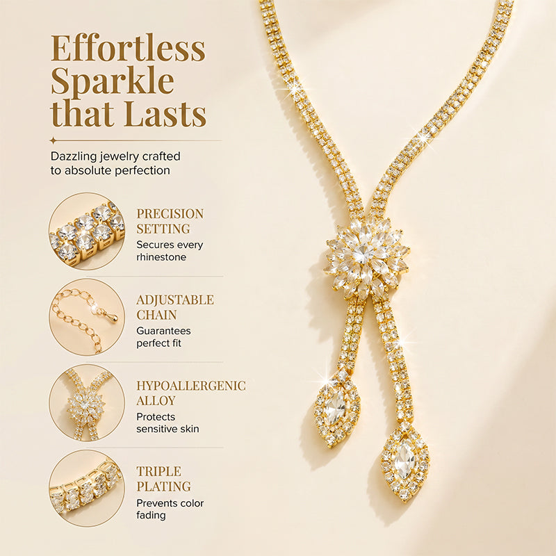 🌼 ¡TIEMPO LIMITADO 50% DE DESCUENTO! ✨ Set de joyería de flores de circón para mujer – elegante, brillante, lista para regalar 💎