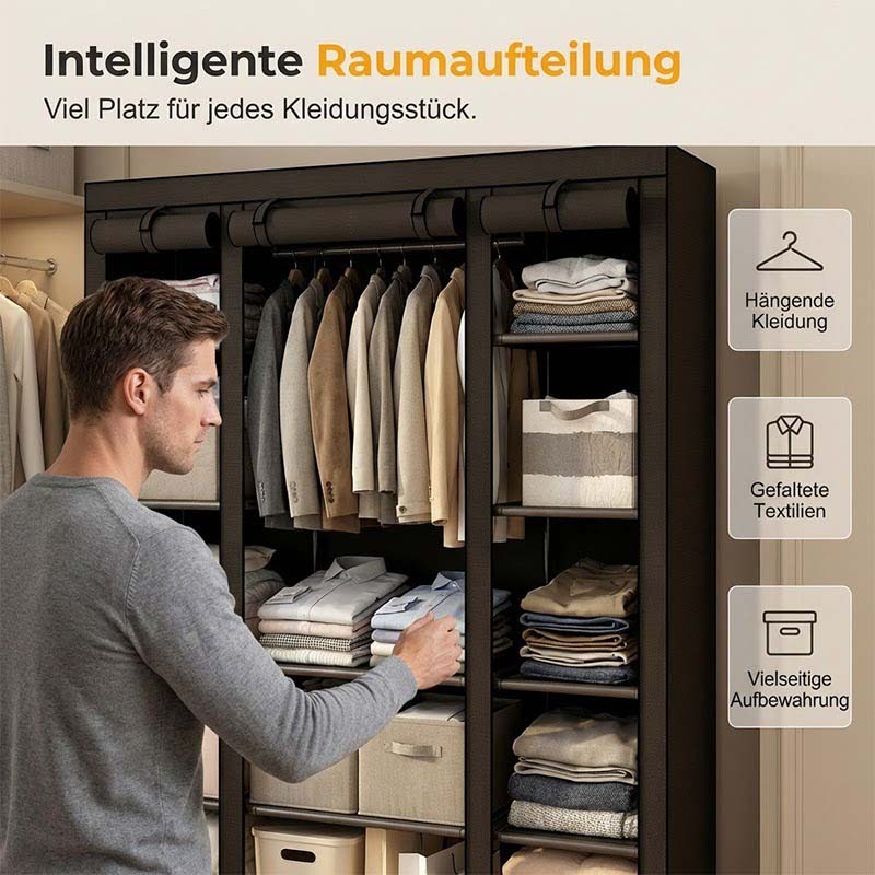 🔥📦 ¡ÚLTIMO DÍA 50% OFF! Armario Portátil de Tela No Tejida – Fácil Montaje, Marco de Acero, 3 Tamaños – Perfecto para Dormitorio y Vestidor 🏠✨