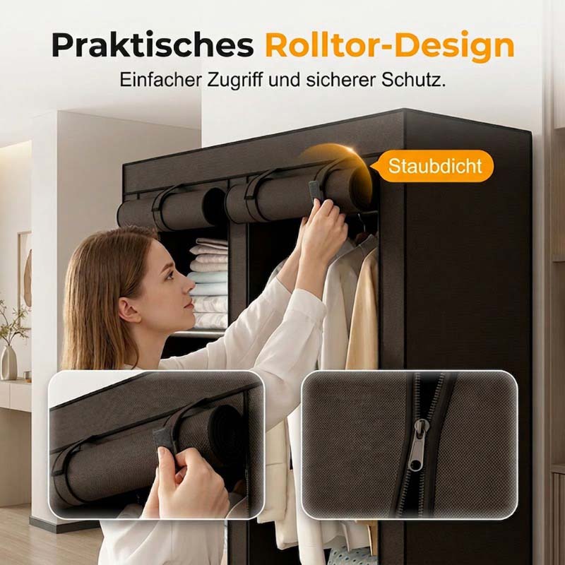🔥📦 ¡ÚLTIMO DÍA 50% OFF! Armario Portátil de Tela No Tejida – Fácil Montaje, Marco de Acero, 3 Tamaños – Perfecto para Dormitorio y Vestidor 🏠✨