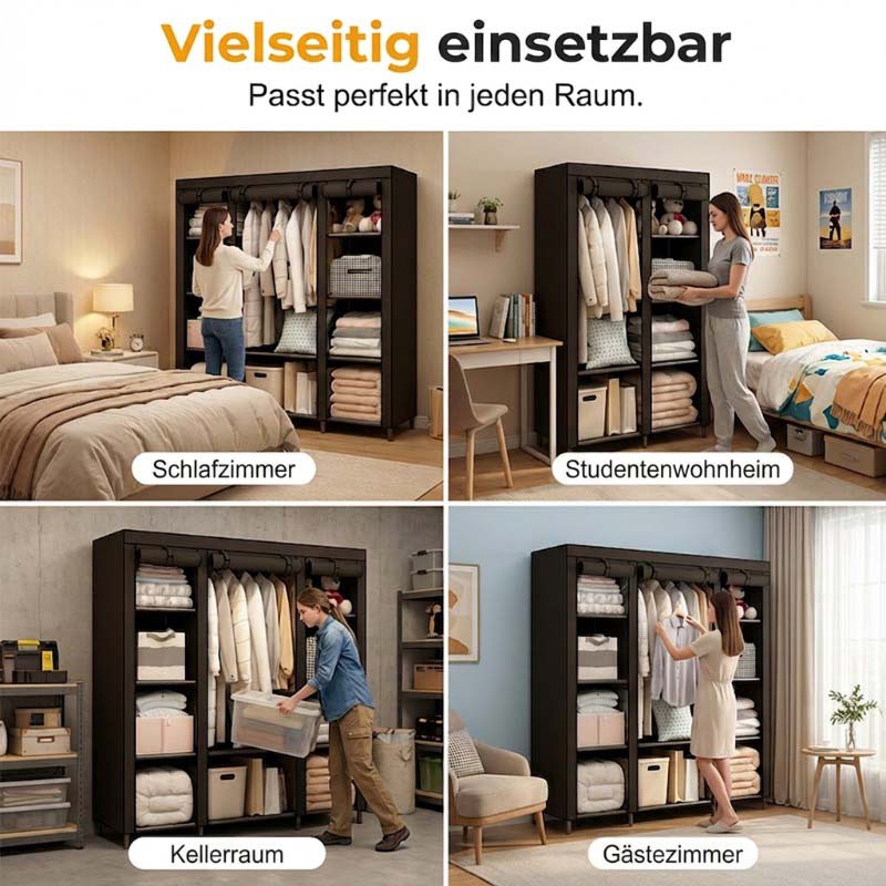🔥📦 ¡ÚLTIMO DÍA 50% OFF! Armario Portátil de Tela No Tejida – Fácil Montaje, Marco de Acero, 3 Tamaños – Perfecto para Dormitorio y Vestidor 🏠✨