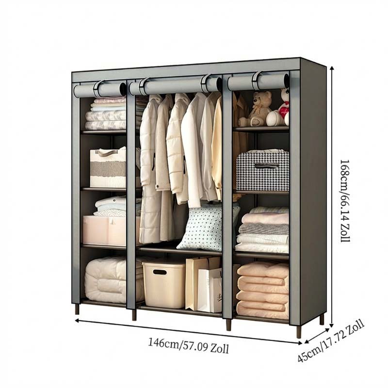 🔥📦 ¡ÚLTIMO DÍA 50% OFF! Armario Portátil de Tela No Tejida – Fácil Montaje, Marco de Acero, 3 Tamaños – Perfecto para Dormitorio y Vestidor 🏠✨